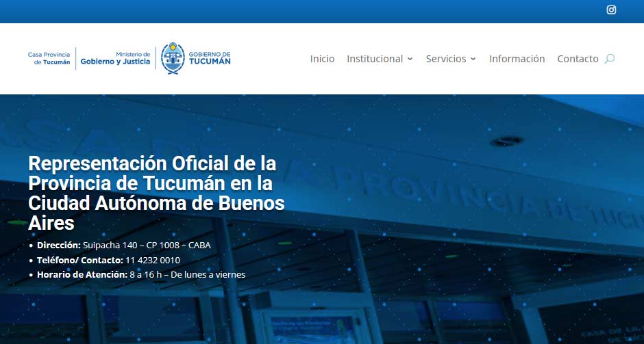 Diseño web institucional para Casa de Tucumán